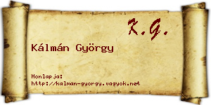 Kálmán György névjegykártya