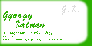 gyorgy kalman business card